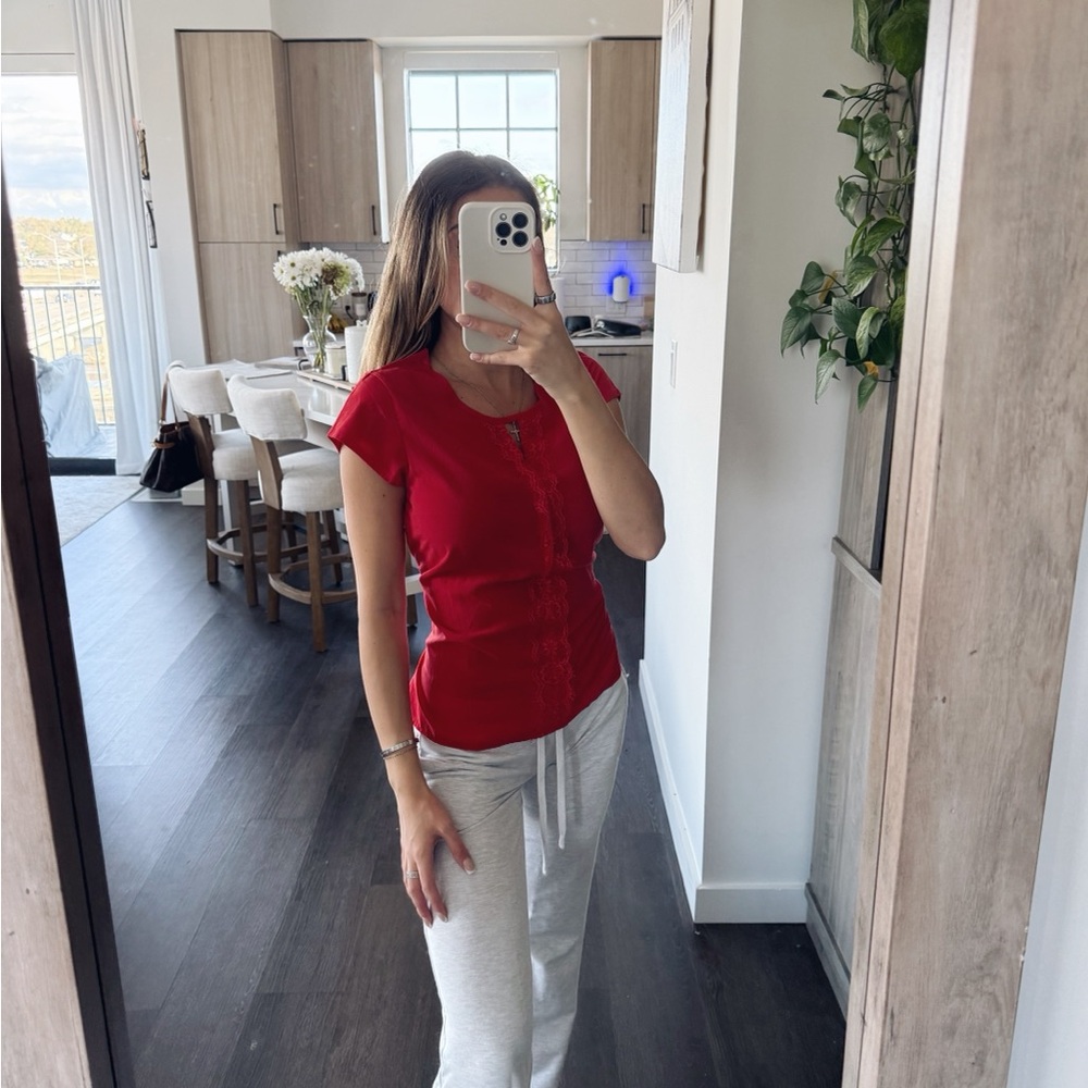 Japana Red Blouse (Size Small)